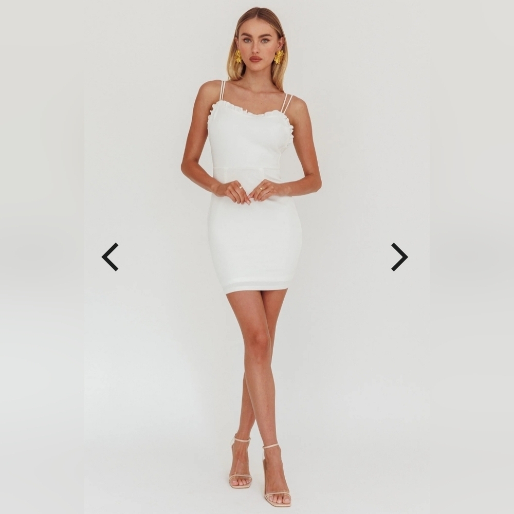 Selfie Leslie White Strappy Mini Dress
